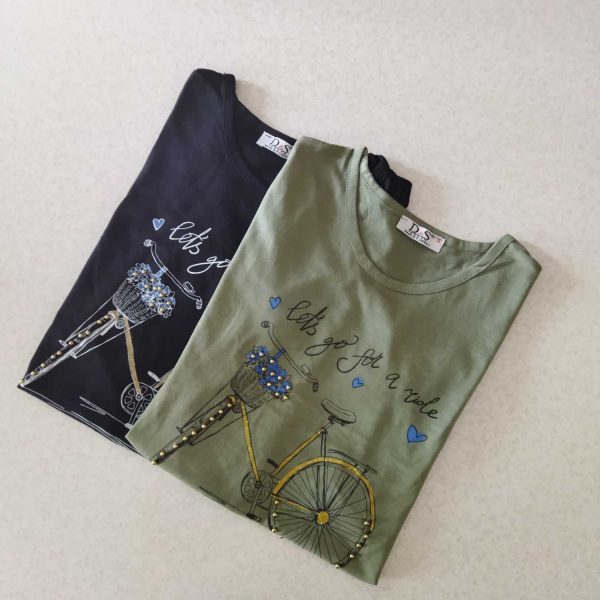 تیشرت دخترانه، زنانه D&S طرح دوچرخه