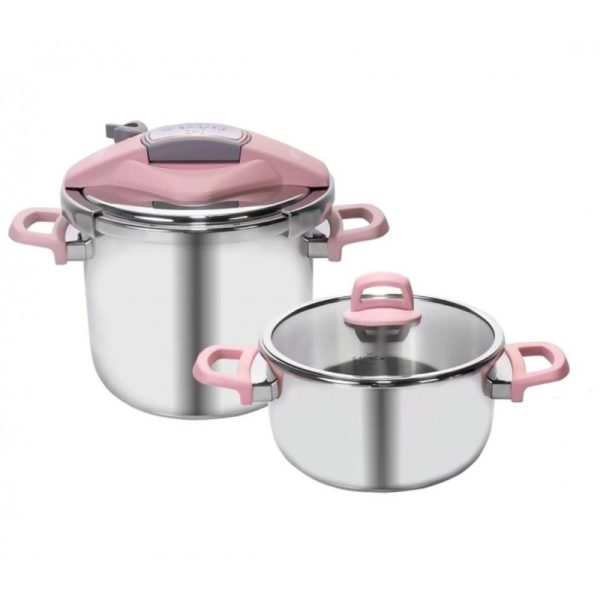 زودپز و بخارپز دوقلوی کاراجا KARACA مدل PERFECT PINK