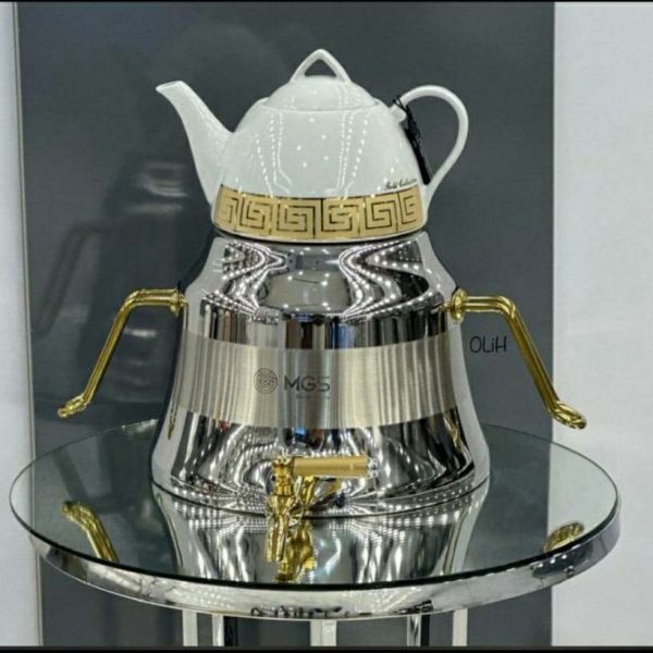 كتري استيل با تک قوري MGS مدل 41015(یراق طلایی)