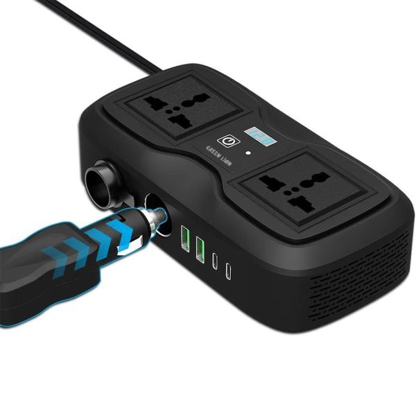 اینورتر فندکی خودرو گرین لاین مدل GC-233 توان 200 وات Green Lion GC-233 Power Inverter 200W