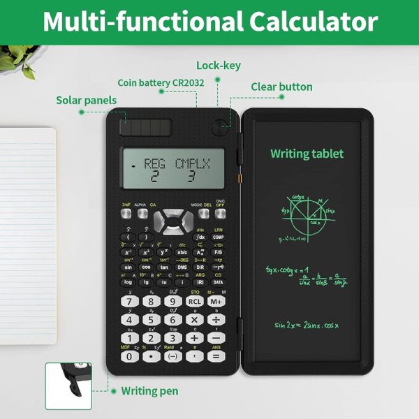 ماشین حساب علمی و پد نوشتن گرین Green scientific calculator & writing pad