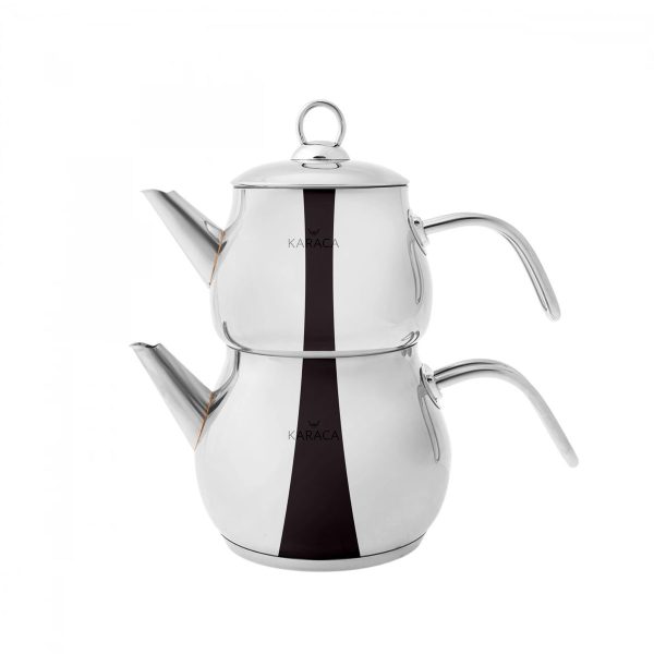 کتری و قوری 1.75 + 1 لیتر استیل لیلا کاراجا کد KARACA LAYLA 153.03.06.1275