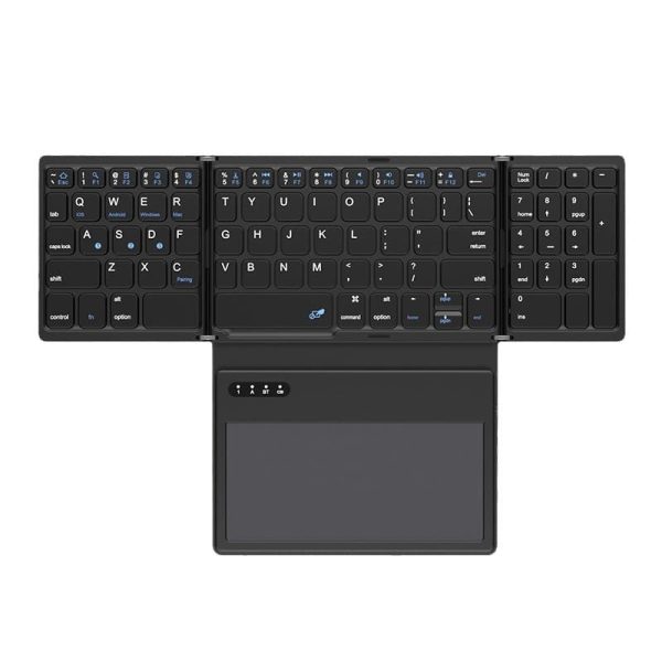 کیبورد بلوتوثی سه تکه تاشو bluetooth foldable keyboard with touchpad
