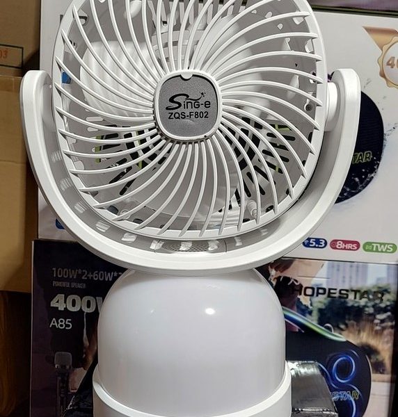 پنکه پرتابل همراه با اسپیکر بی سیم  سینگ- ای Fan+Speaker 2in1 Sing-e ZOS-F802