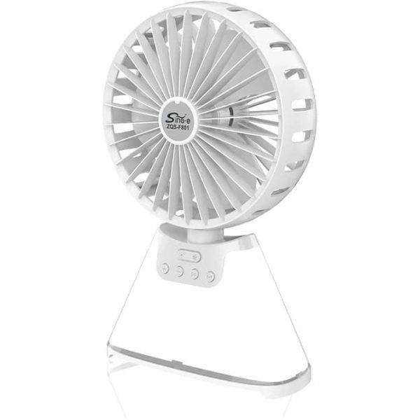 اسپیکر و پنکه speaker, rechargeable desk fan, 3 blades ZQS-F801, emergency light